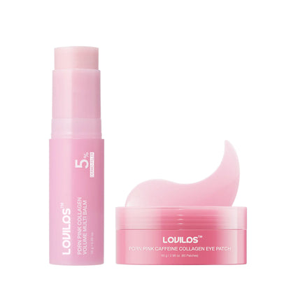 LOVILDS PDRN & Pink Collagen Solid Serum Multi-Stick | All-In-One Anti-Aging Volume Treatment for Face, Eyes & Neck